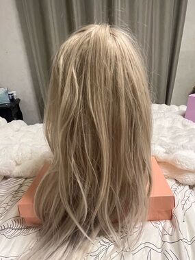 Blonde Long Straight Women's Hair Wig - Natural Ash Blonde